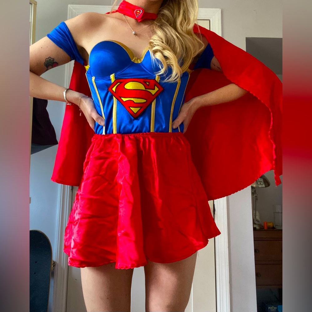 Sexy Superwoman/Supergirl Halloween Costume 3 pieces